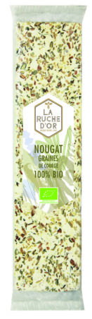 Nougat de Montélimar tendre Bio aux graines de courge – Barre 50g