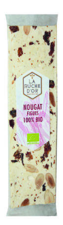 Nougat de Montélimar tendre Bio aux Figues – Barre 50g