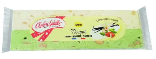 Nougat tendre vanille pistache – Barre 100g