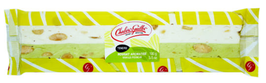 Nougat tendre vanille pistache – Barre 100g