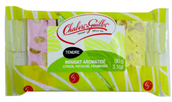 Assortiment Nougats tendres Citron, Pistache, Framboise – Barquette 90g - Nougat Chabert & Guillot
