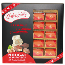 Nougat de Montélimar tendre enrobé de Chocolat Lait-Orange – Ecrin 500g - Nougat Chabert & Guillot