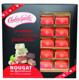 Nougat de Montélimar tendre enrobé de Chocolat Lait-Orange – Ecrin 1kg - Nougat Chabert & Guillot