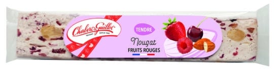 Nougat tendre aux Amandes et Fruits rouges – Barre 100g