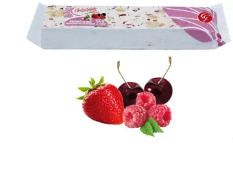 Nougat tendre aux Amandes et Fruits rouges – Barre 100g - Nougat Chabert & Guillot