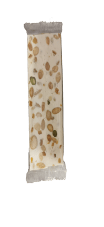Nougat tendre, amandes, pistaches & écorces d’orange – Barre 125g