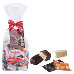 Trio Nougat de Montélimar, Nougat enrobés chocolat noir et lait orange – Sachet 400g - Nougat Chabert & Guillot