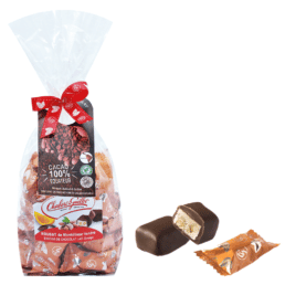 Nougat de Montélimar enrobé chocolat lait orange – Sac 400g - Nougat Chabert & Guillot