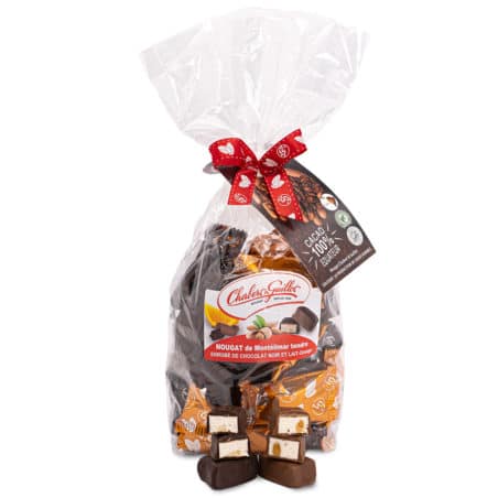 Duo Nougat de Montélimar IGP enrobé Chocolat noir et Lait Orange – Sachet 350g