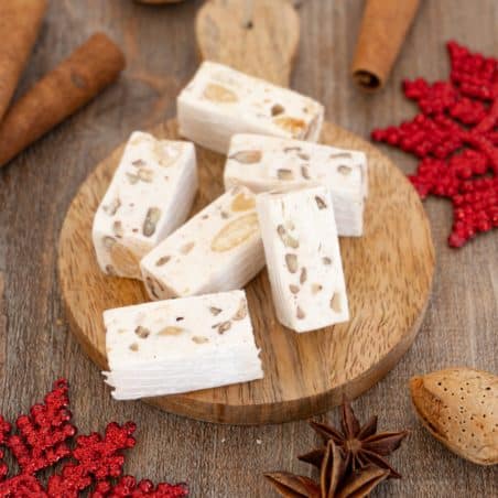 Nougat tendre aux amandes, noix de pécan et 4 épices – sachet 190g