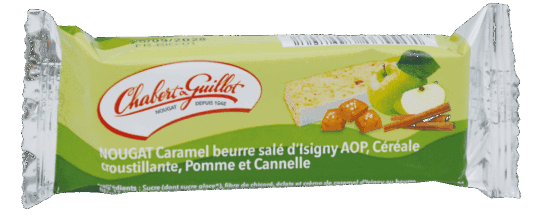 Nougat Pomme Caramel Cannelle moins sucré – Barre 30g