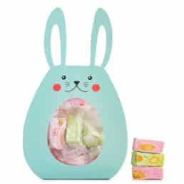Nougat saveurs Framboise et Pistache, décor Lapin – Poche 50g - Nougat Chabert & Guillot