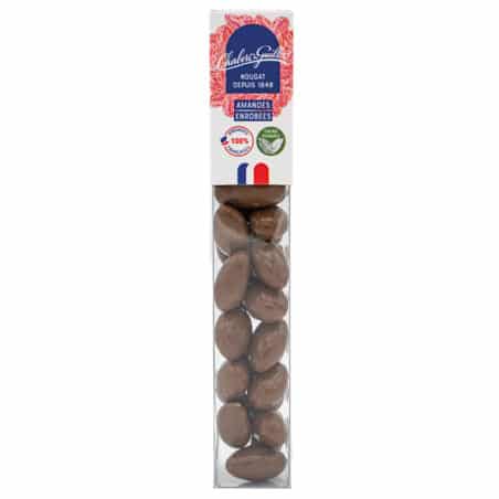 Réglette nougat amande enrobée de chocolat lait aux amandes Françaises – 80g