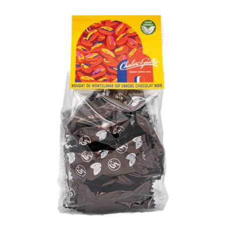 Sachet nougat Montélimar enrobé de chocolat noir – 200g