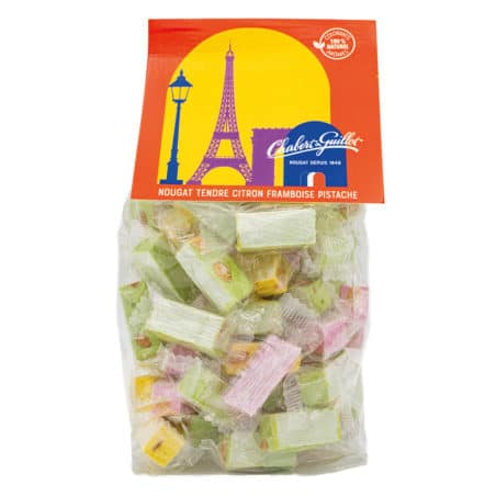 Sachet nougat saveurs citron framboise et pistache – 400g
