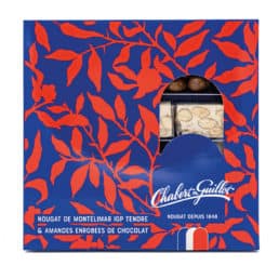 Ecrin de Nougat aux amandes Françaises enrobées chocolat lait/noir – 120g - Nougat Chabert & Guillot